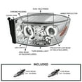 thumbnail image 3 of Spec-D Tuning Halo LED Projector Headlights Compatible with 2006-2008 Dodge Ram 1500, 2006-2009 Dodge Ram 2500 3500, Left + Right Pair Headlamps Assembly, 3 of 5