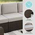 thumbnail image 4 of Martha Stewart Indoor-Outdoor Modular Patio Sectional Sofa Center Seat in Brown Rattan Wicker with Tan All-Weather Cushions, 4 of 12