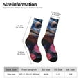 thumbnail image 2 of Picia Realistic Flower Turtle Print Athletic Socks for Men & Women – Cushioned Moisture-Wicking Crew Socks for Sports, Running, and Training, Soft & Breathable Size 5-11, 2 of 6
