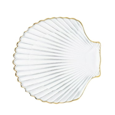 Melantax Creative glass breakfast plate shell-shaped plate fruit salad plate