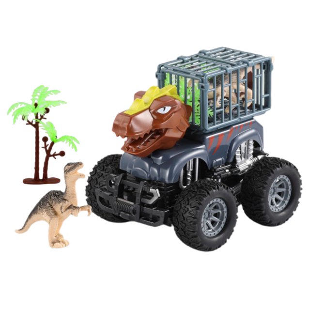 Coche Transportador De Dinosaurios Para Niños, Juguete Con Dinosaurio De Juguete, Vehículo De Ingeniería Grande, Coche De Tracción Por Fricción, Juego De Coches De Dinosaurios Para Niños Noticed FN007277-01