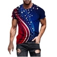 thumbnail image 2 of Gamivast Patriotic American Flag for Men T Shirt Vintage Vertical Painted Graphic Short Sleeve Crewneck Casual Fit Summer Independence Day Holiday Shirts Tops Tees, 2 of 5