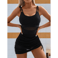 thumbnail image 4 of Traje de Baño de una Pieza para Mujer, con Control de Abdomen, Adelgazante, Pareo Transparente, Color Negro, Talla XL, 4 of 9