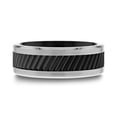 thumbnail image 3 of Thorsten HELIX | Tungsten Rings for Men | Tungsten | Comfort Fit | Lifetime Guarantee | Wedding Ring Band with Gear Teeth Pattern Black Ceramic, 3 of 7