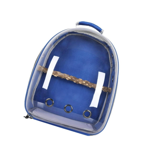 Bird Carrier Cage Shoulder Bag Pet Parrot Travel Retractable Clear Pet Clear Backpack Dark blue