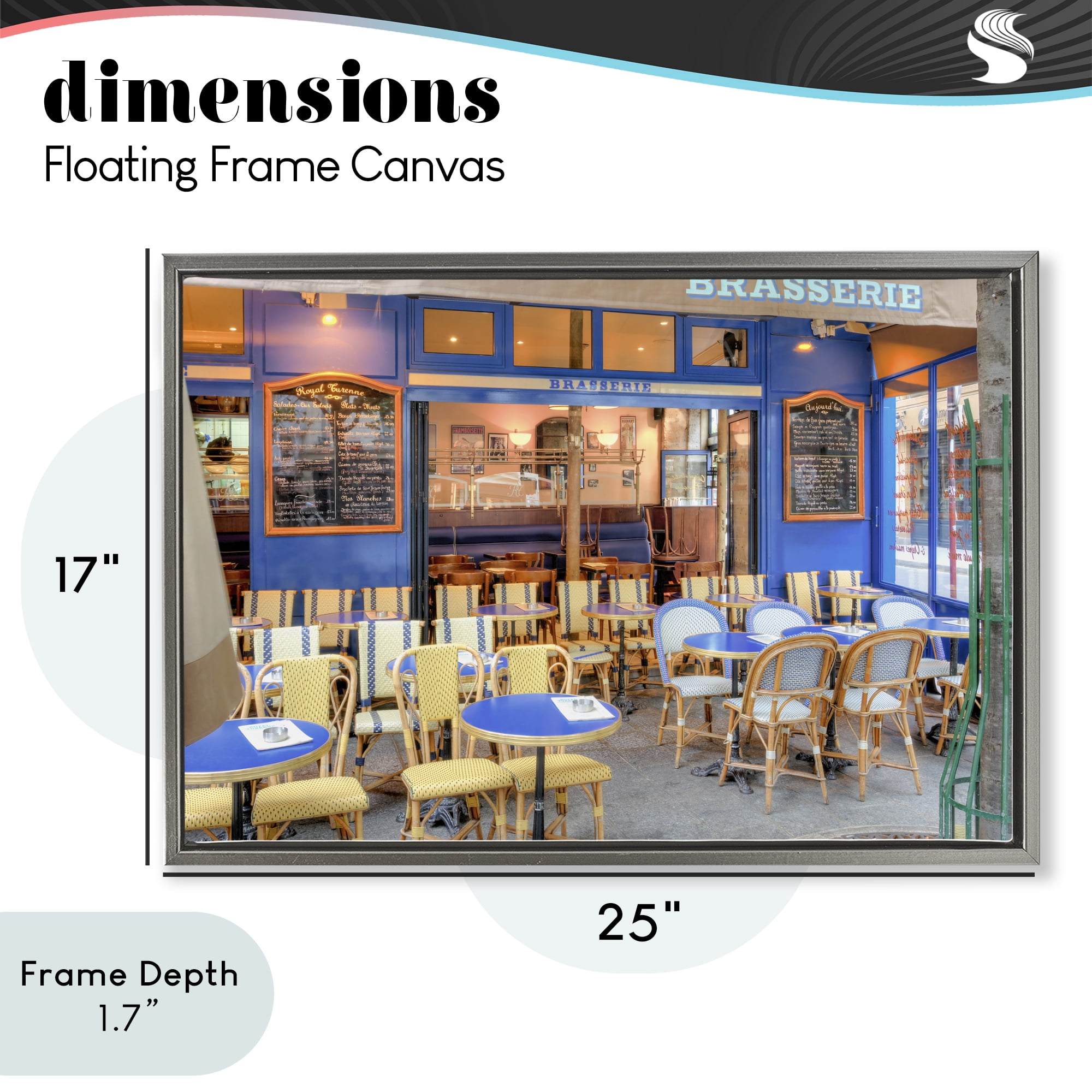 Stupell Industries Parisian Brasserie Terrace Gray Framed Floater Canvas Wall Art, design by Alan Blaustein