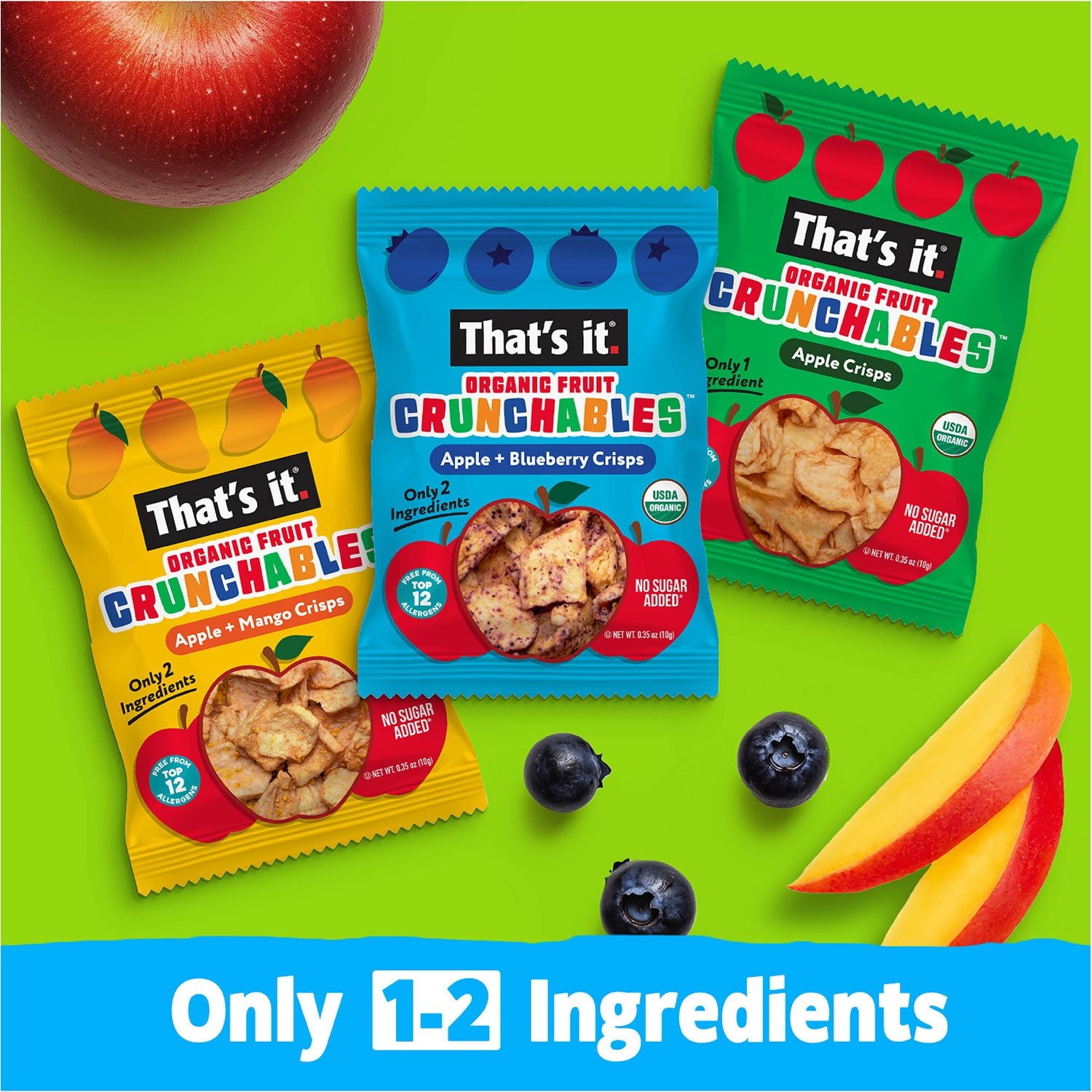 That’s It Crunchable Assorted Fruit Snacks, Variety Pack 18 Count With White Bowl By OMA