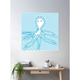 thumbnail image 2 of Ocean Animal Octopus Poster Wall Art, Modern Wall Decor For Living Room Bedroom, 30x30 UNFRAMED, 2 of 3