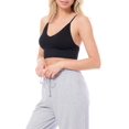 thumbnail image 4 of Made by Olivia Women's Solid Knit Ribbed Seamless Double Strap Triangle Brami Crop Tank Top, 4 of 6