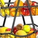 thumbnail image 2 of Cesta de Frutas de Doble Capa con de Madera, Estante de Almacenamiento Multifuncional, Organizador de Encimera, Fruta de Metal Resistente, 2 of 5