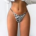 thumbnail image 2 of WZXFASHION Women's Printed Sexy Underpants Comfort Low-Rise Soft T-Back G-String Panties Intimates Grey L, 2 of 6