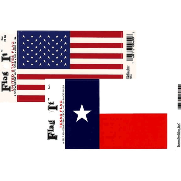 Texas/USA Flag Decal Combo Pack