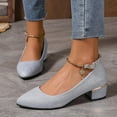 thumbnail image 4 of Quaouag Women's Dress Mary Jane Shoes Low Block Heels Closed Pointed Toe Office Work Church Wedding Pumps, 4 of 7
