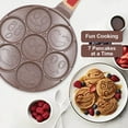 thumbnail image 2 of Ceramic Pancake Pan with Detachable Handle, 7 Hole Smiley Face Mold - Brown, 2 of 5
