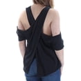 thumbnail image 2 of FREE PEOPLE Womens Black Cold Shoulder Short Sleeve Top S, 2 of 2