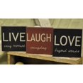 thumbnail image 1 of Live Love Laugh - Juego De 3 Letreros Cuadrados Para Escritorio (Vive Cada Momento, Ama Más Allá De Las Palabras, Ríe Todos Los Días), 1 of 1