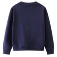 thumbnail image 5 of Emitonse Sweatshirts for Girls Girl's Cute Graphic Crew Neck Sweatshirt Girls Crewneck Sweatshirt Bow Long Sleeve Drop Shoulder Pullover Cute Tops Size for 5-6 Years,Dark Blue, 5 of 5