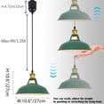 thumbnail image 4 of FSLiving Adjustable Height Halo Track Lighting Pendants, 4 Ft Cord, H-Type Track Pendant Light Blackish Green Macaron Style, E26 Socket Track Mount for Kitchen Island, 4 of 8