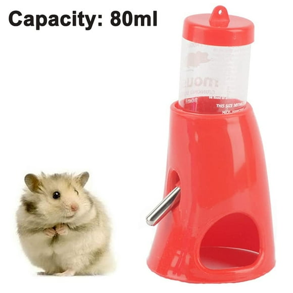 Pet Small Animals Hamster Hideout Drinking Waterer 2-in-1 Water Bottle with Base Hut for Small Animals PBA Free