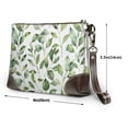 thumbnail image 2 of Leather Clutch 8 X 5. 5 In Wrist Strap And Hand Bag Easy To Carry Lightweight Waterproof And Durable Watercolor Light Green Leaves (1), 2 of 6