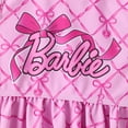 thumbnail image 2 of Barbie Girls Swimsuit Set Bow Print Graphic Ruffle Peplum Tankini Top Swim Bottoms 2 Piece Tankini Swimwear Sizes 4-5Y, 2 of 10