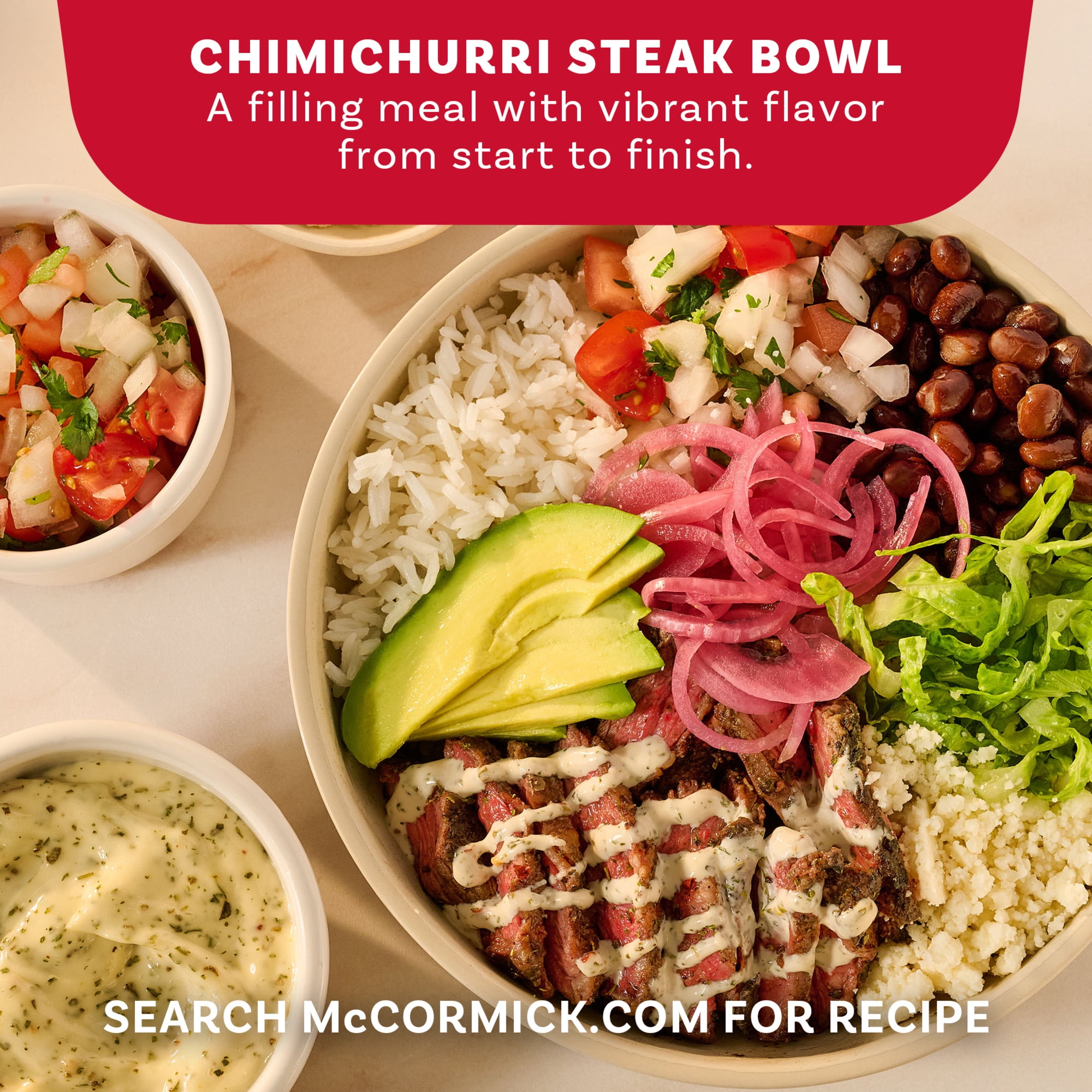 (3 pack) McCormick Chimichurri Flavored Seasoning, 2.47 oz Bottle