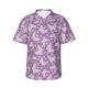 thumbnail image 1 of Fotbe Purple Butterflies Floral Camisa Hawaiana para Hombre Unisex – Camisa Casual de Verano con Botones de Manga Corta de Algodón y Lino,3X-Large, 1 of 7