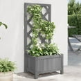thumbnail image 1 of vidaXL Planter with Trellis Grey Solid Wood Fir, 1 of 5