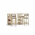 thumbnail image 1 of Ensemble de Salle à Manger 3 Pcs Gain de Place – Table Moderne avec 3 Étagères de Rangement, 2 Chaises Rembourrées en PU, Acier Robuste et MDF, Rallonge à Dessus Rabattable, Idéal pour Petites Cuisines Marbre Blanc et Or, PU Souple, 1 of 8