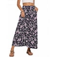 thumbnail image 3 of Fantaslook Long Skirts for women Boho Casual Maxi Skirt Trendy Elastic Waist Flowy Skirts with Pockets, 3 of 8