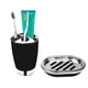thumbnail image 3 of Juego de baño de 6 piezas con accesorios, soporte para cepillos de dientes, vaso para cepillos de dientes. Negro, 3 of 7