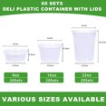 thumbnail image 6 of stusgo 60 PCS Plastic Deli Containers with Lids,Soup Meal Prep Containers,20x8oz, 20x16oz, 20x32oz, 6 of 7