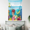 thumbnail image 4 of Mermaid Decor Wall Hanging Tapestry, Illustration Of A Smiling Mermaid Under The Sea Garden Palm Tree Island, Bedroom Living Room Dorm Accessories, 40 X 60 Inches, by Ambesonne, 4 of 5