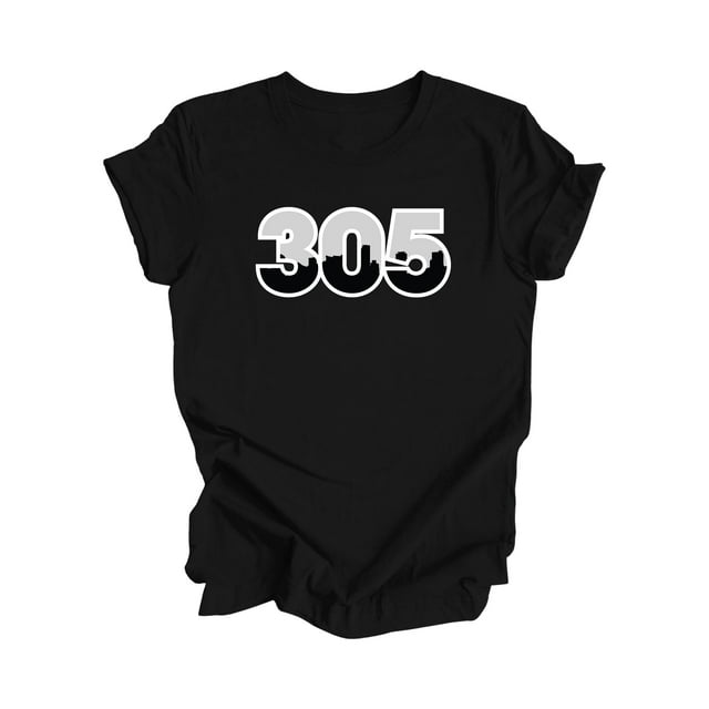 305 Miami Miami-Dade Florida USA Code Régional Skyline de la Ville Cadeau - T-Shirt Unisexe - Inspired X