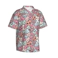 thumbnail image 2 of Uemuo Cartoon Hearts Printed Regular Fit Short Sleeve Casual Hawaiian Shirt for Men,Aloha shirt,Tropical shirt,Floral print shirt,Vacation Beach shirt-Large, 2 of 9