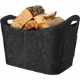 thumbnail image 1 of Fireplace Wood Basket, Felt Log Basket, Foldable Felt Log Basket, Fireplace Wood Bag for Wood, Newspapers, Firewood, 53x30x40cm, Dark Grey, 1 of 5