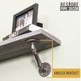 thumbnail image 3 of 36 in. x 7.5 in. x 6.75 in. Riverstone Grey Restore Wood Wall Shelving with Industrial Angled Steel Pipe Brackets, 3 of 9