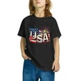 thumbnail image 4 of GERsome Girls Boys 4th of July T-Shirts Unisex Kids American Flag Cotton Short Sleeve Crewneck Shirts USA Stars and Stripes Patriotic Tops, 4-5 Years, 4 of 6