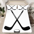 thumbnail image 2 of Manfei Boys Ball Game Twin Sheet Sets,Ice Hockey Rink Twin Fitted Sheet,White Black Flat Sheet For Kids Boy,Microfiber Bedroom Decor,3 Pieces, 2 of 7