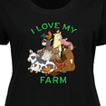 thumbnail image 4 of Inktastic I Love My Farm with Happy Farm Animals Women's Plus Size T-Shirt, 4 of 5