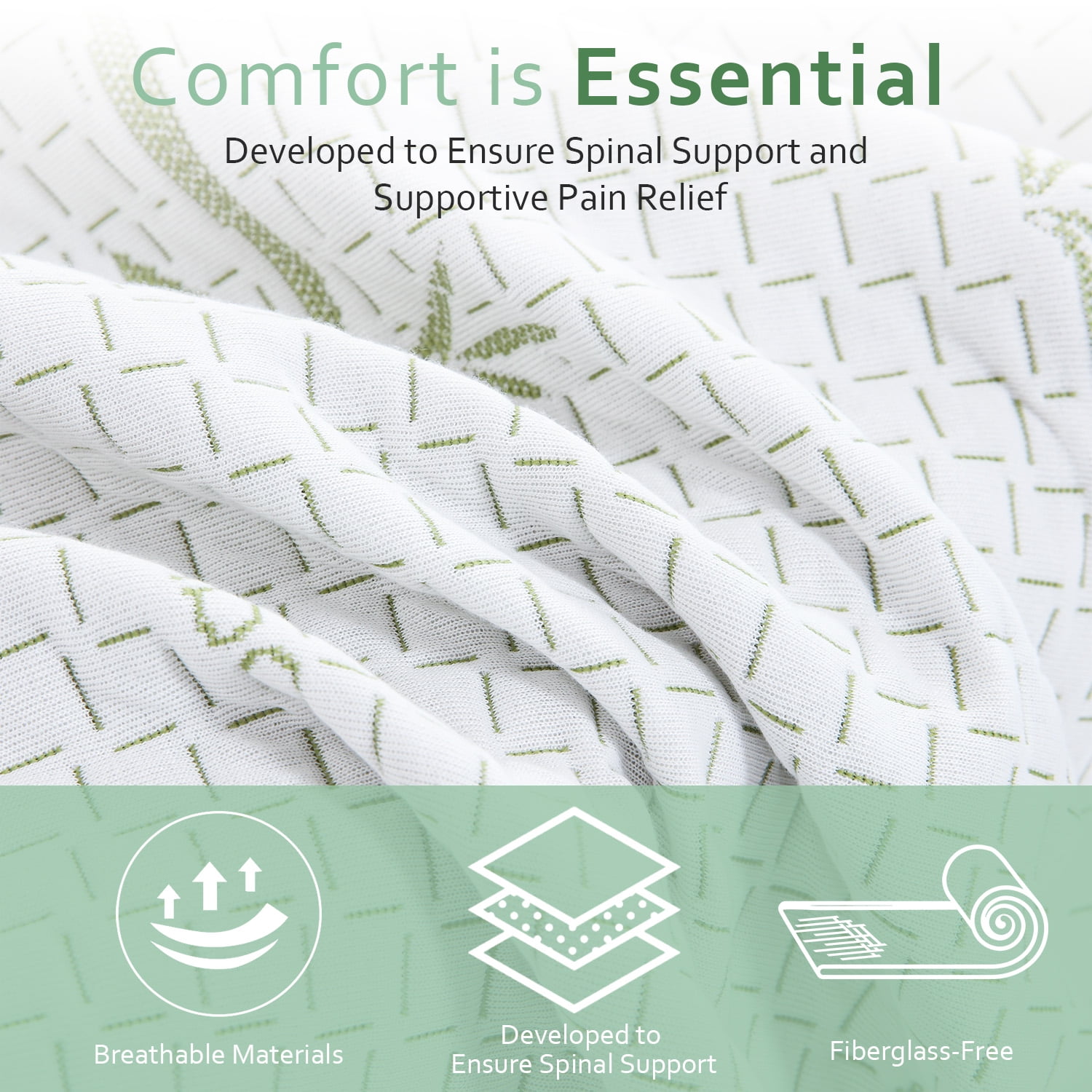 6'' Memory Foam Mattress Green Tea Mattress Medium Firm,Twin