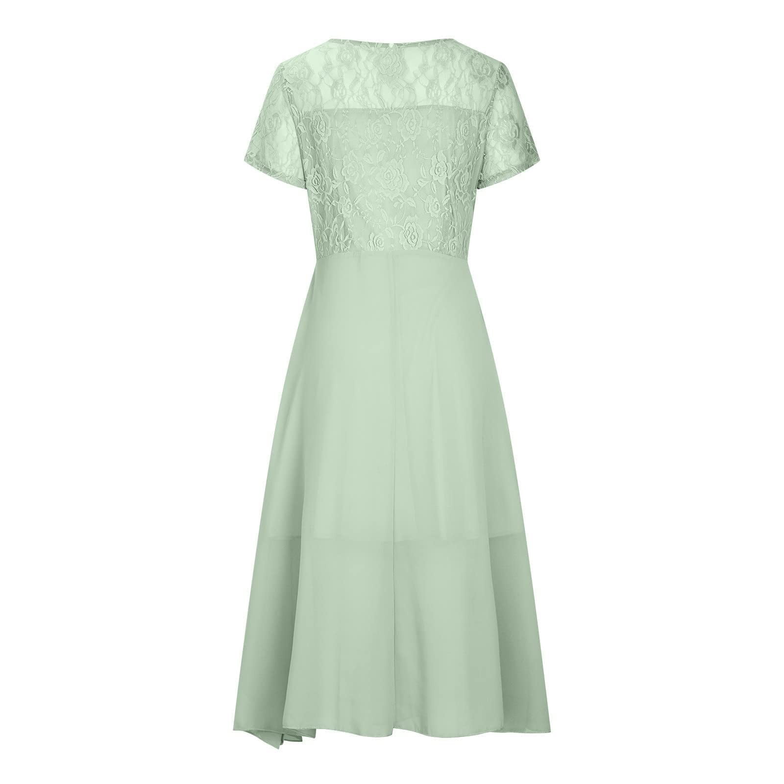 Gubotare Women Floral Lace V Neck Short Sleeve Formal Chiffon Dress, Swing Party Midi Wedding Guest Dresses for Women(Green,3XL) - Walmart Business Supplies Gubotare Women Floral Lace V Neck Short Sleeve Formal Chiffon Dress, Swing Party Midi Wedding Guest Dresses for Women(Green,3XL) - Walmart Business Supplies