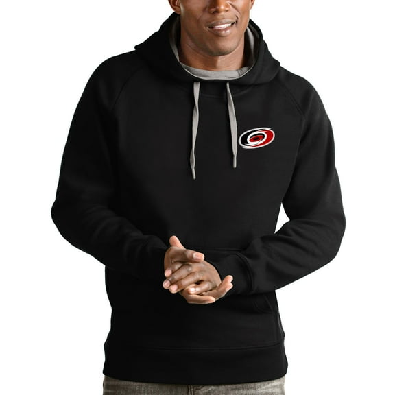 Men's Antigua Black Carolina Hurricanes Team Victory Pullover Hoodie