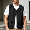 thumbnail image 2 of VeFlora Fishing Vests for Men with Multi Pockets Cotton Utility Safari Travel Vest Outdoor Work Photo Cargo Fly Hiking Gear(Black/XL), 2 of 5