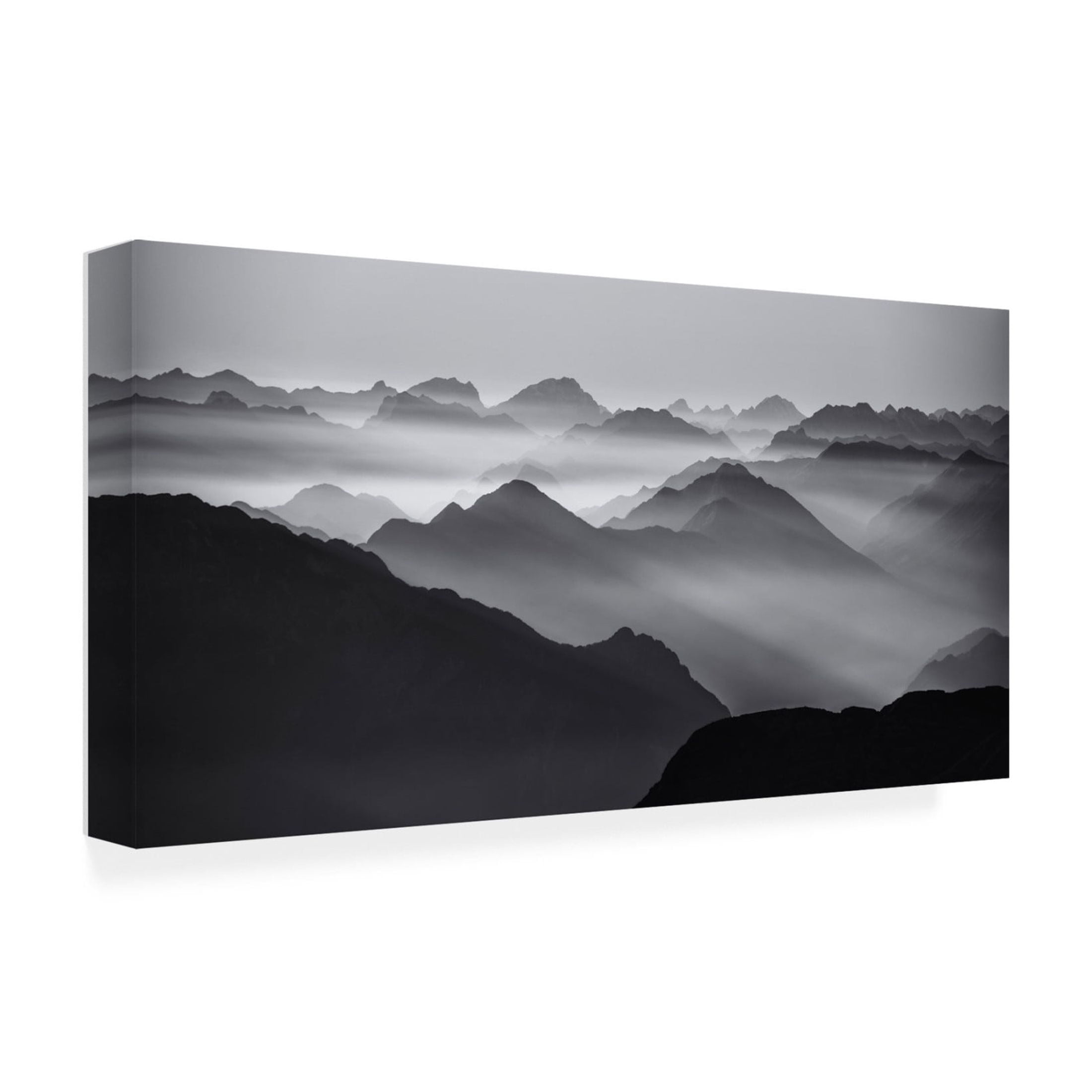 Canvas Wall Art - Ales Krivec 'Mountain Layers' Wall Art for Living Room, Bedroom, or Office Décor by Trademark Fine Art - 24 x 12 Inches