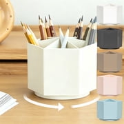 pstuiky 360 Degree Rotating Pen Holder 6 Compartments Large Capacity Desk Organizer Stationery Storage for Office Home Desk Accessories Supplies 7.8 By 7.8 Inches