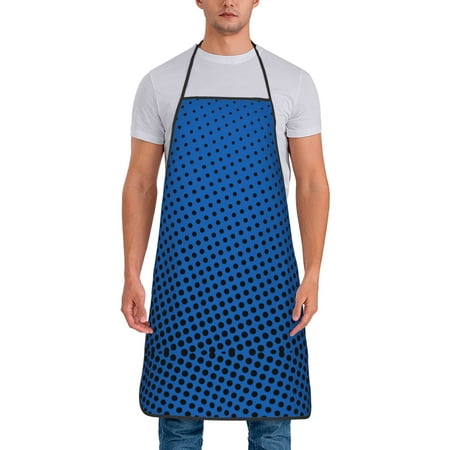 

Kitchen Aprons Blue Dense Dots Background Apron For Cooking Painting Bbq Grilling Baking