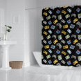 thumbnail image 2 of Retro Consoles Games Icons Black Pattern Shower Curtain 72"x72" ,Bathroom Decorative Shower Curtains Set with 12 Hooks,Modern Waterproof Washable Shower Curtain, 2 of 6