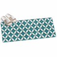 thumbnail image 2 of Hallway Runner Rug 2'x6', Abstract Geometric Kitchen Runner Rugs Non-Slip Carpet Mats, Vintage Rhombus Circle Texture Green Bedside Rugs Runners Washable Floor Carpet for Bathroom Laundry Room, 2 of 8