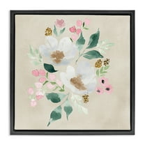 Stupell Industries Neutral Floral Beauty Botanical & Floral Painting Black Floater Framed Art Print Wall Art, 18 x 18